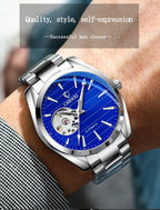 Luxury Fashion Mechanical Automatic Wristwatches For Men High Quality Stainless Steel Waterproof Luminous Mens Watch