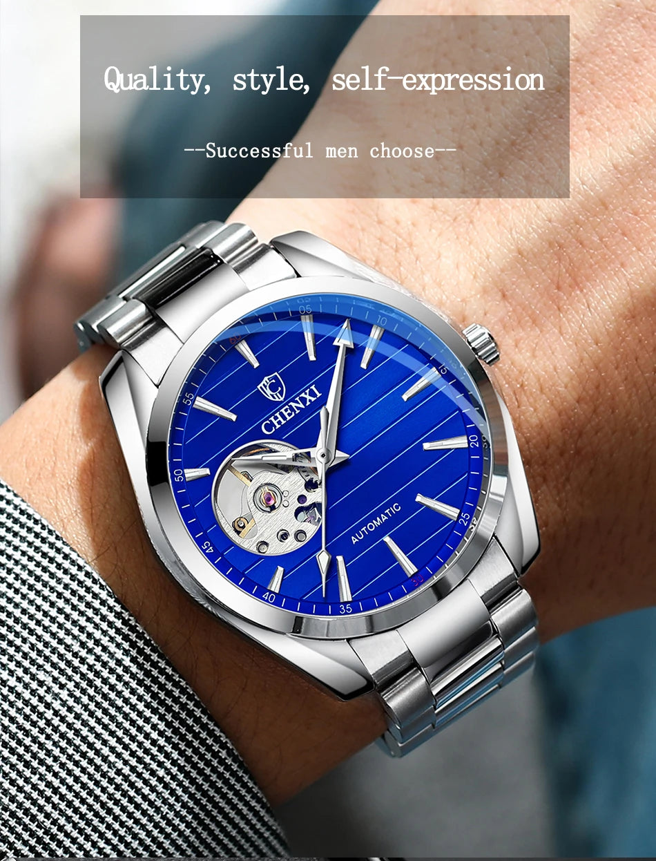 Luxury Fashion Mechanical Automatic Wristwatches For Men High Quality Stainless Steel Waterproof Luminous Mens Watch