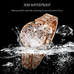 Luxury Brands Fashion 2025 New Women's Watches 3D Diamond Stainless Steel Skeleton Mechanical Clock Elegant Ladies Wedding Gift