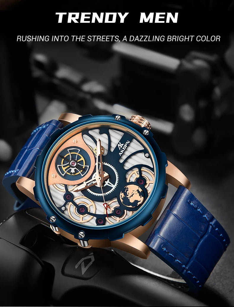 A high-end men's watch with cool retro and trendy style quartz watch