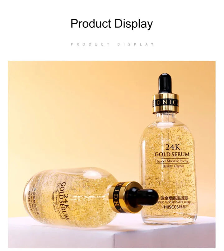 24K Gold Face Serum Hyaluronic Acid Repair Face Pores Serum Moisturizer Brightening Essence Cream Day Creams Skin Care