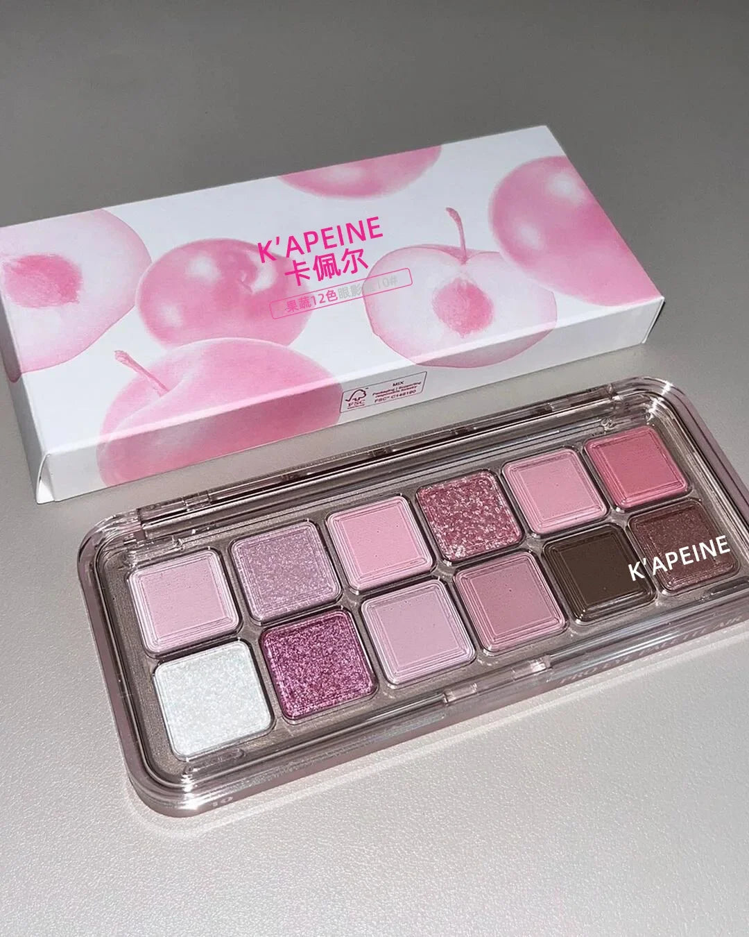 12 Colors Pink Eye Shadow Pallete Clear Glitter Pearl ,Girl Beginner Makeup Nude Eyeshadow Low Saturation Korean Cosmetics