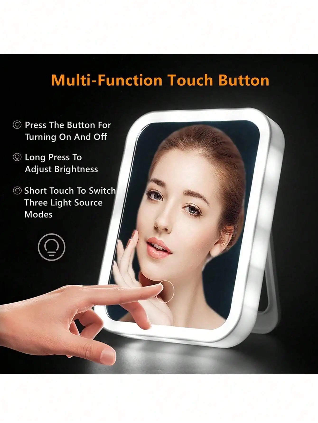 Light Up Your Beauty Routine: LED Makeup Mirror With Adjustable Dimming, Rotating & Storage - USB Vanity Mirror