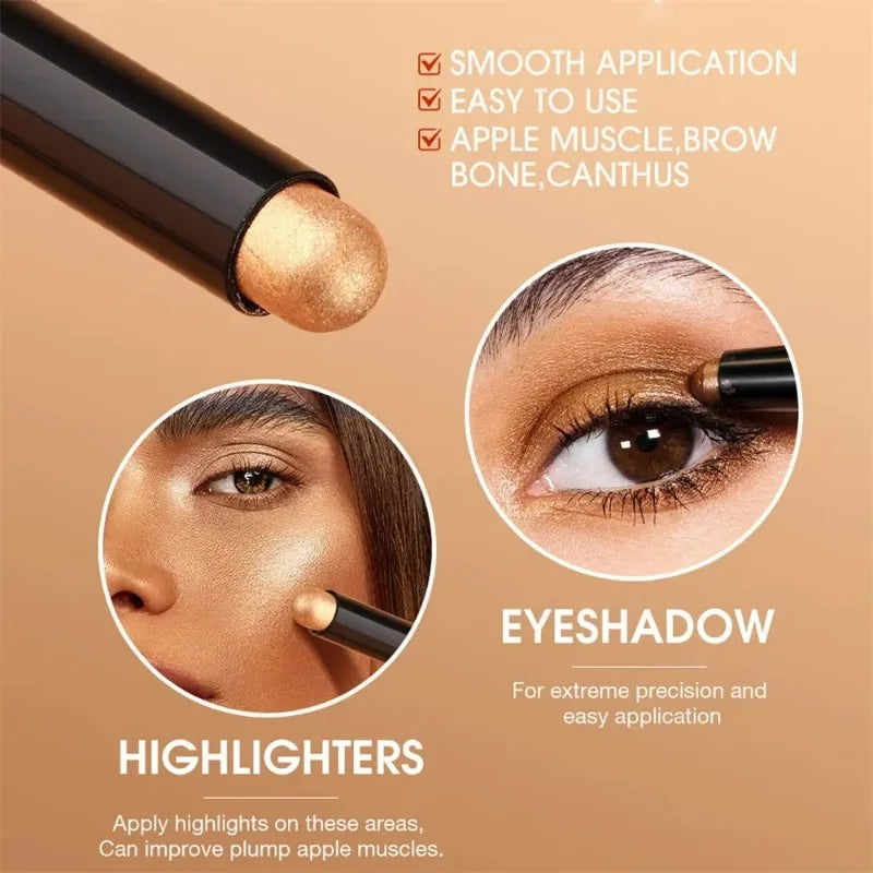 1PC Waterproof Pearlescent Eyeshadow Pencil Stick 16 Colors Lasting Glitter Shimmer Eye Shadow Highlighter Pen Eyes Makeup Tools