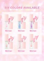 Pearlescent Pink Glitter Lip Oil Lustrous Color Changing Lip Gloss Moisturizing Makeup Lip Balm Mirror Glass Lip Glaze Cosmetics