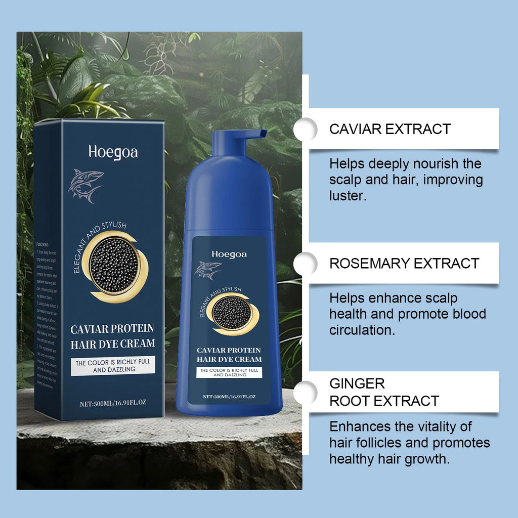 Caviar Hair Dye Cream Change Hair Color Long Lasting Black Brown Repair Gray Hair Safety Nourishing Permanent Hair Coloring Wax