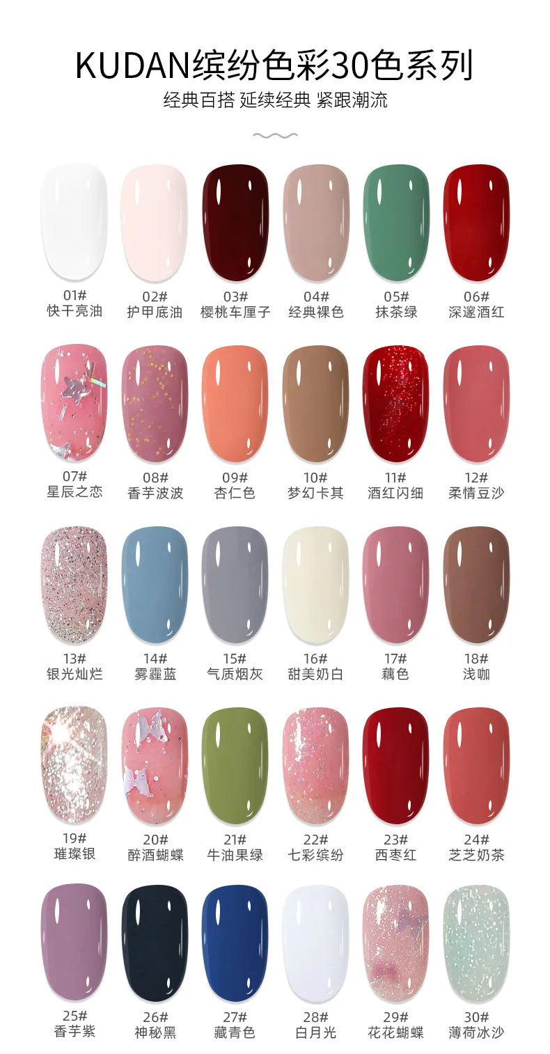 Nail Polish Without Baking Lamp White Fine Glitter Non-baking Non-peel Transparent Shiny Oil Base Coat Nude Nail Polish