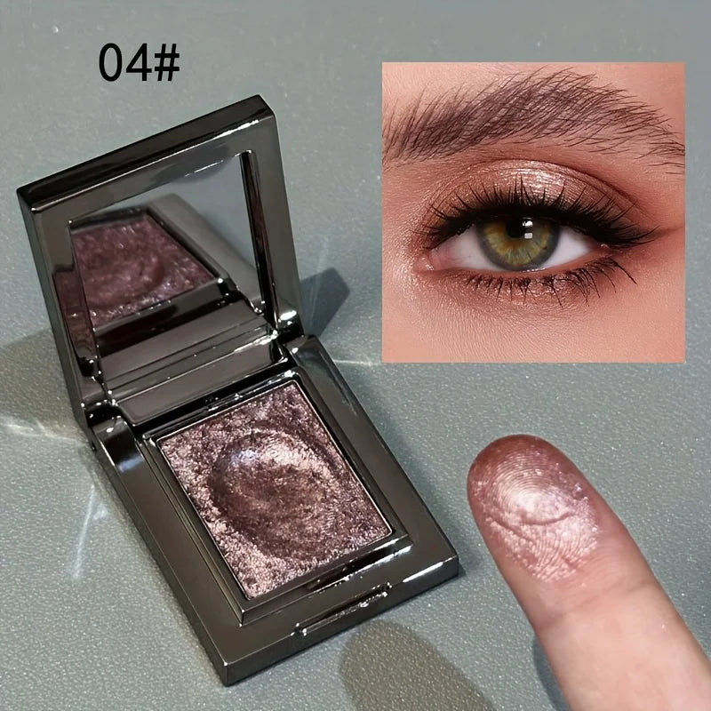 Monochrome Eye Shadow, Flashing, Brightening, Long-Lasting Color, Waterproof and Sweat-Proof, Natural Cosmetics for Creating Exquisite Eye Makeup, Music Festival Party Role-Playing