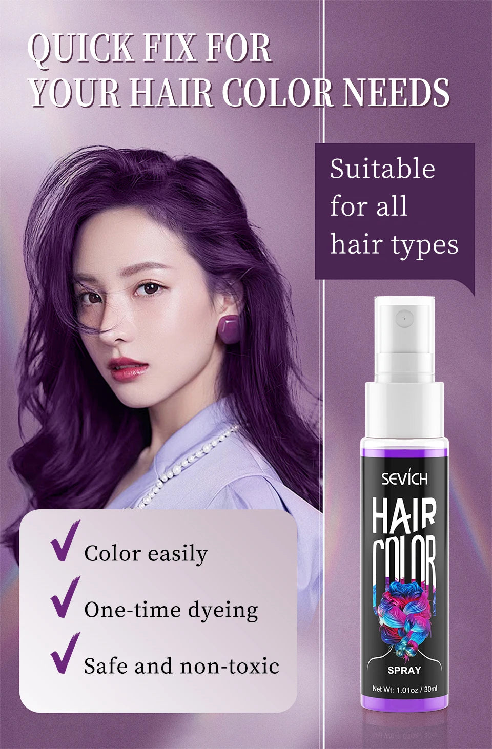 Hair Color Spray Hairs Dyed Hair Colour Styling Product Long Lasting Dye for Hair Beards Coloring Temporary Hair Colour Cream