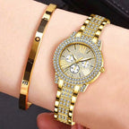 Luxury Watches Women Diamond Rhinestone Fashion Elegant Wristwatch Quartz Watch Ladies Clock For Girl Relogio Feminino