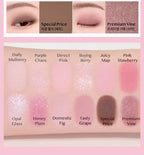 12 Colors Pink Eye Shadow Pallete Clear Glitter Pearl ,Girl Beginner Makeup Nude Eyeshadow Low Saturation Korean Cosmetics