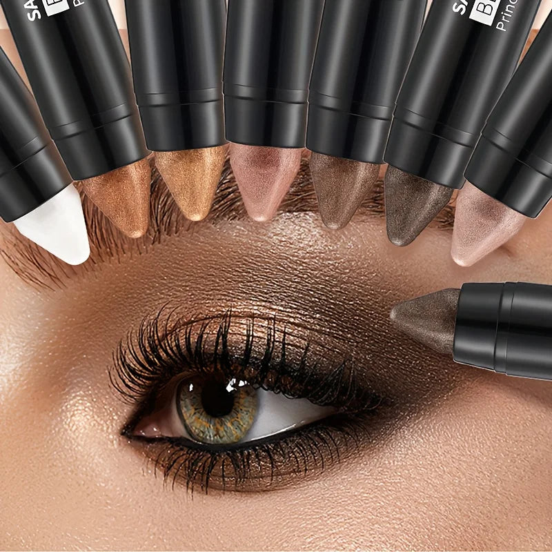 7 color waterproof eye shadow stick, pearlescent matte treatment, to create a natural and lasting eye makeup flash.
