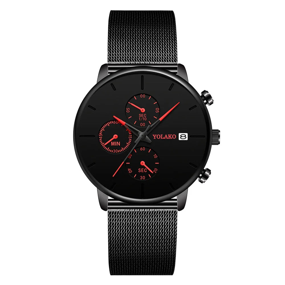 2025 Mens Luxury Watches for Men Business Casual Ultra Thin Clock Male Stainless Steel Mesh Belt Quartz Watch relogio masculino