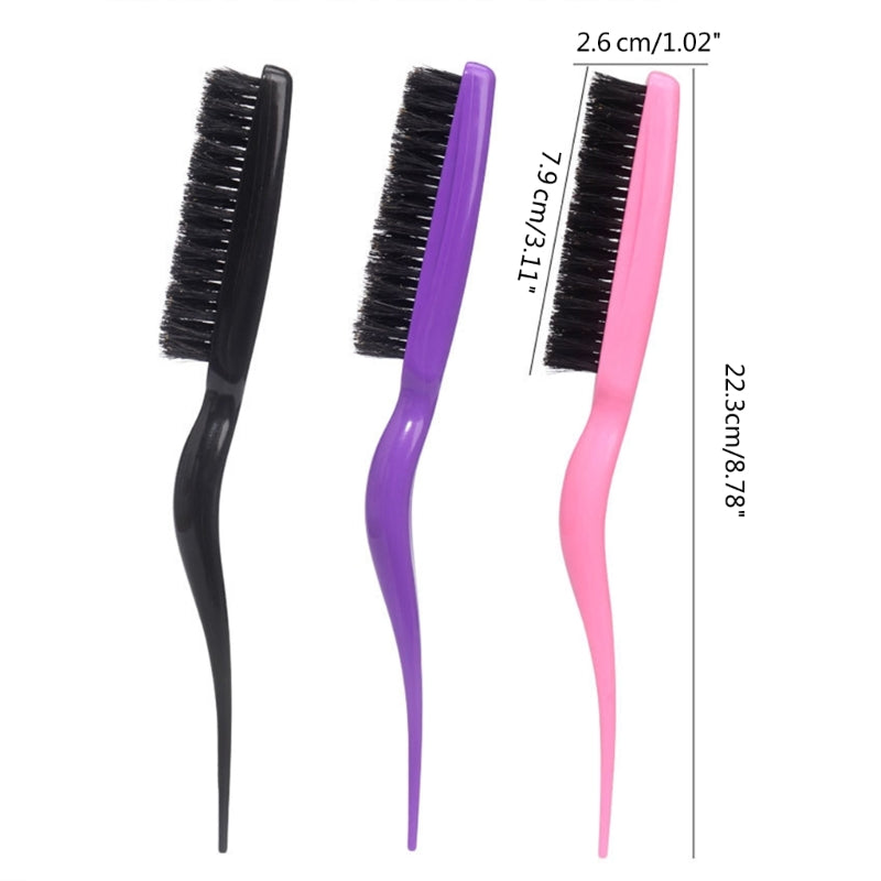 Boar Bristle Brush Comb Hair Teasing Brush for Women Men Salon Boar Bristle Beauty Styling Backcombing Brush