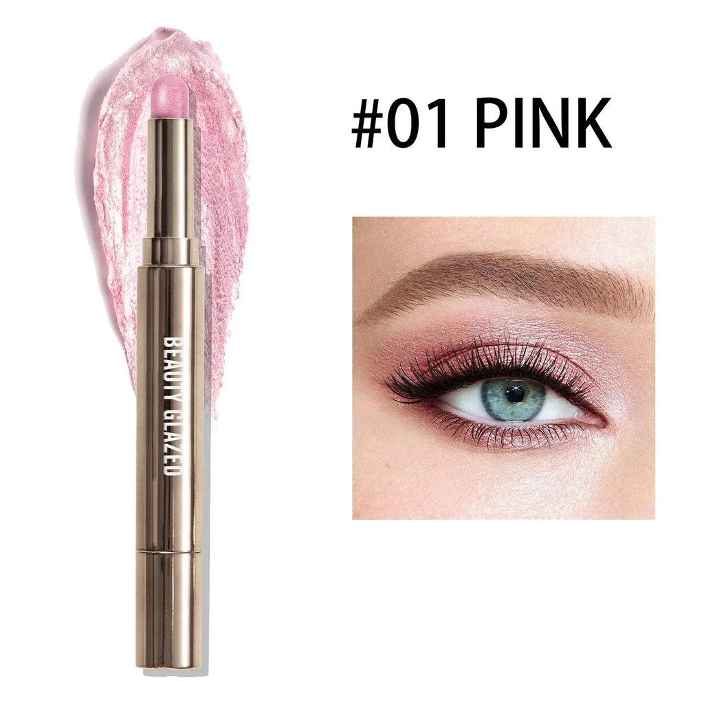 10 Color Double Ended Eye Shadow Stick With Sponge Brush Pearlescent Lasting Eyeshadow Pen Contouring Portable Makeup Cosmetics