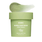 Holy Basil Bubble Deep Mask,Carbonated Water Face Cleansing Pores Blackheads Sebum,Clay Mud Mask Wash-Off Pack,Korean Skincare