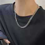 Stainless Steel Chains Rivet Choker Necklace for Men Hiphop Punk Neck Jewelry Short Collar Chain With Pendant Gothic Accessories