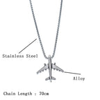 Noter New Trendy Men Airplane Necklace 28 Inchs Long Collar Hiphop Rock Pendant Colar Masculino Male Accessories Boyfriend Gift