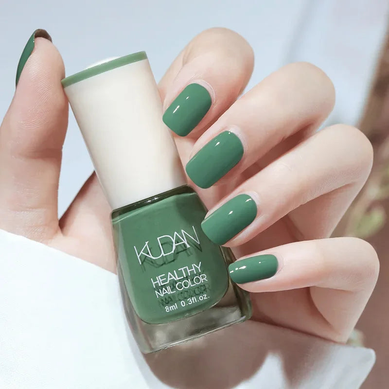 Nail Polish Without Baking Lamp White Fine Glitter Non-baking Non-peel Transparent Shiny Oil Base Coat Nude Nail Polish