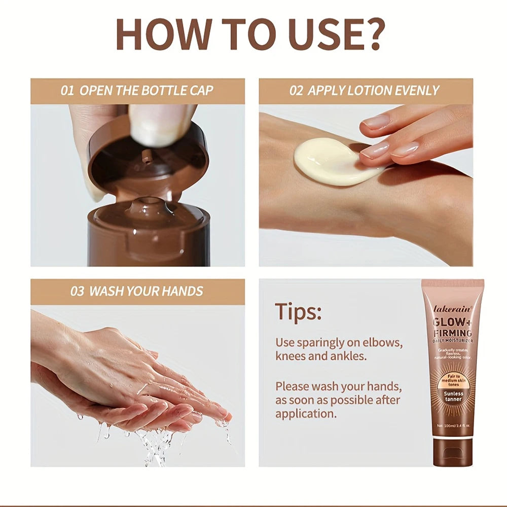 Tanning Cream Face Body Long Lasting Bronzer Skin Tanner Suntan Protect Radiation Nourishing Natural Self-Tanning Lotion