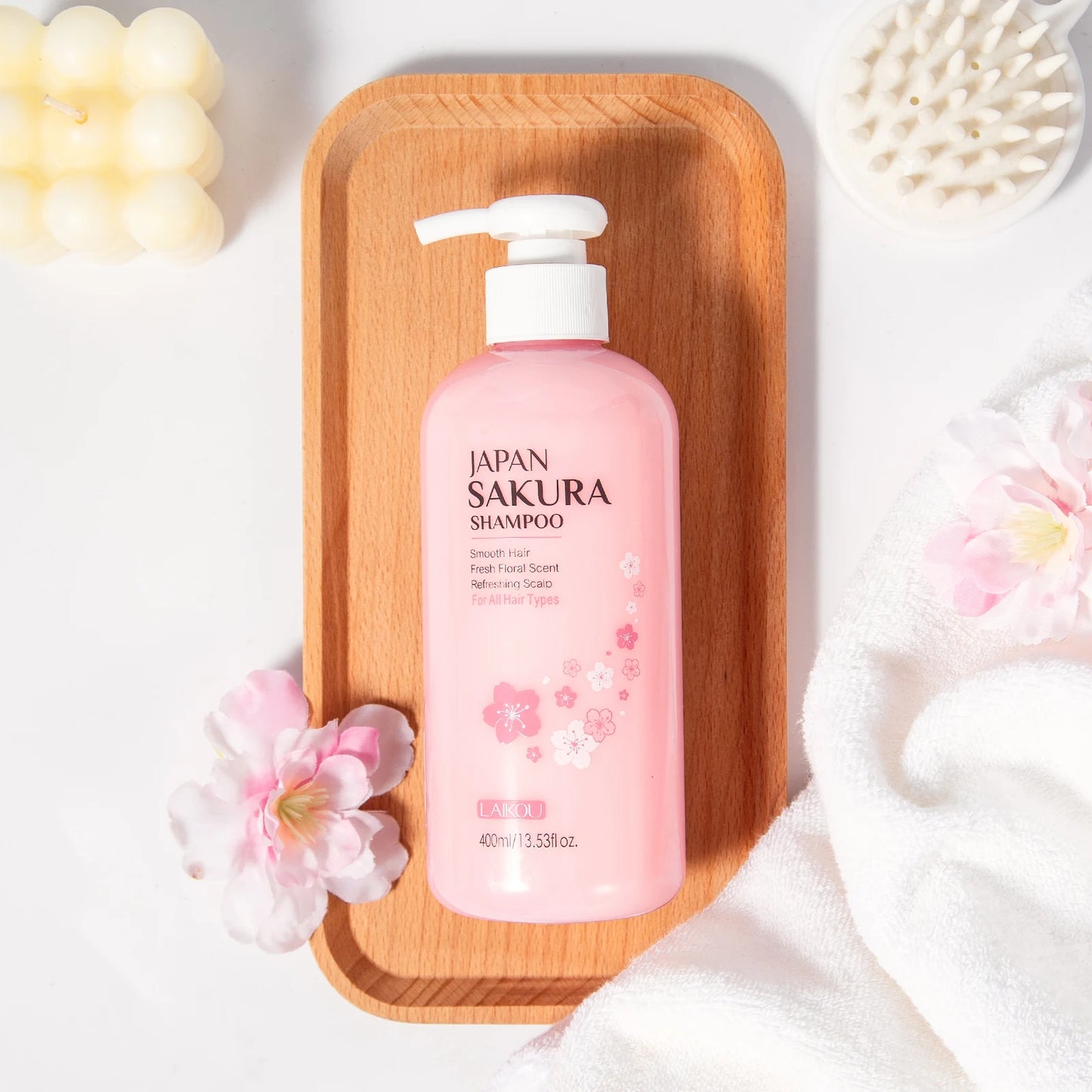 LAIKOU  Sakura Shampoo Repair Anti Split Ends Smooth Frizz Dry Hair