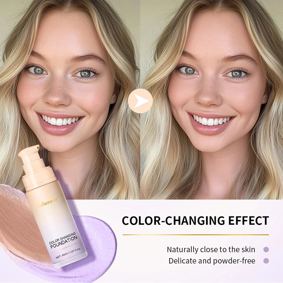 Color Changing Foundation 4 In 1 Moisturizer Longwearing Waterproof Concealer Even Skin Toning Sunscreen Spf 30 Whitening Makeup