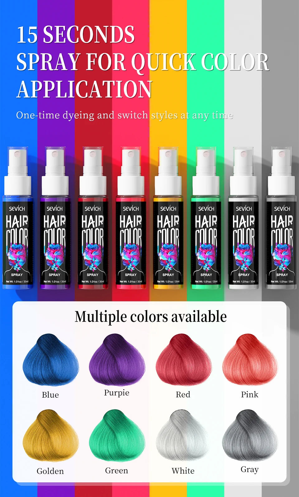 Hair Color Spray Hairs Dyed Hair Colour Styling Product Long Lasting Dye for Hair Beards Coloring Temporary Hair Colour Cream