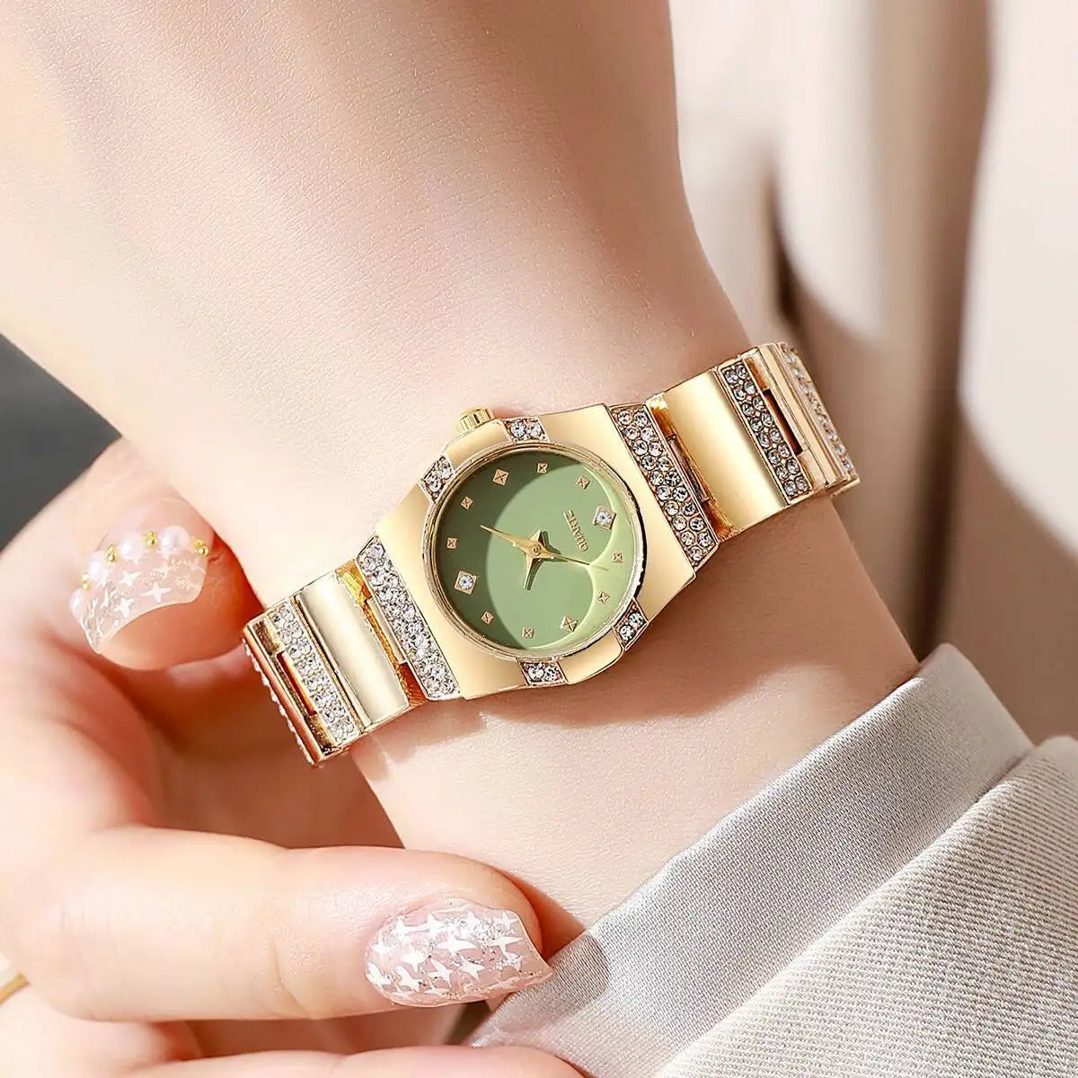 Luxury Rhinestone Women Watches Fashion Small Dial Steel Strap Quartz Wristwatches for Girls Clock Reloj Mujer