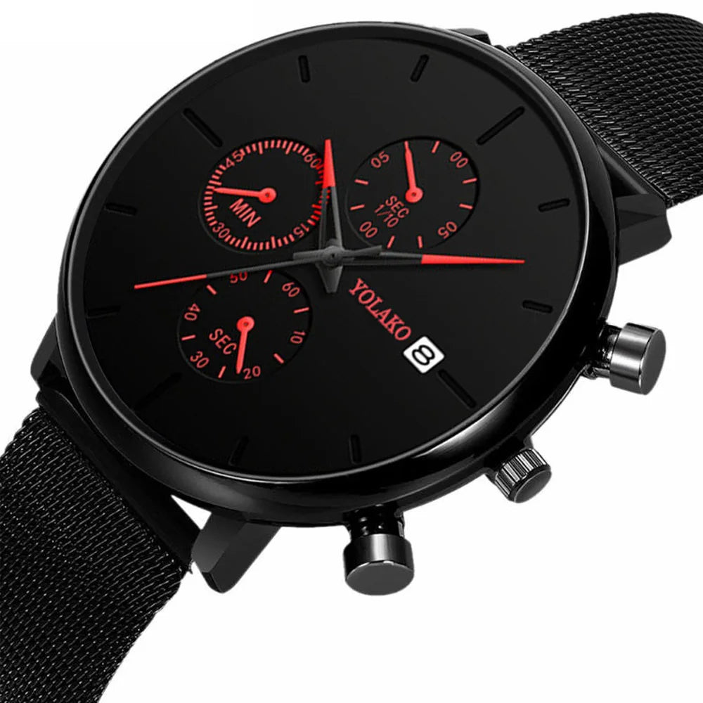 2025 Mens Luxury Watches for Men Business Casual Ultra Thin Clock Male Stainless Steel Mesh Belt Quartz Watch relogio masculino