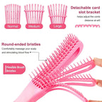 11pcs Hair Brush Set, Comb Set for Teasing, Edge & Back Brushing, Curly Hair Brush Set with Spray Bottle forDetangling Brush