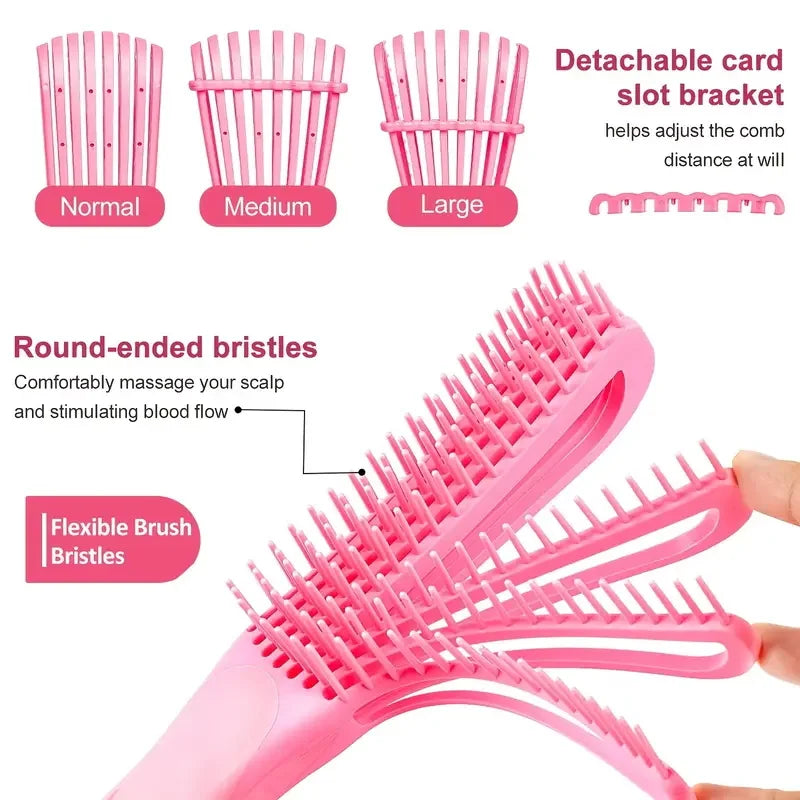 11pcs Hair Brush Set, Comb Set for Teasing, Edge & Back Brushing, Curly Hair Brush Set with Spray Bottle forDetangling Brush