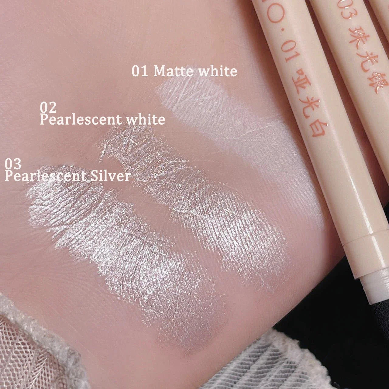 Matte Pearlescent White Eye Shadow Stick Smooth Eye Makeup Highlighter Shimmer Waterproof Pearly Silver Eyeliner Silkworm Pen