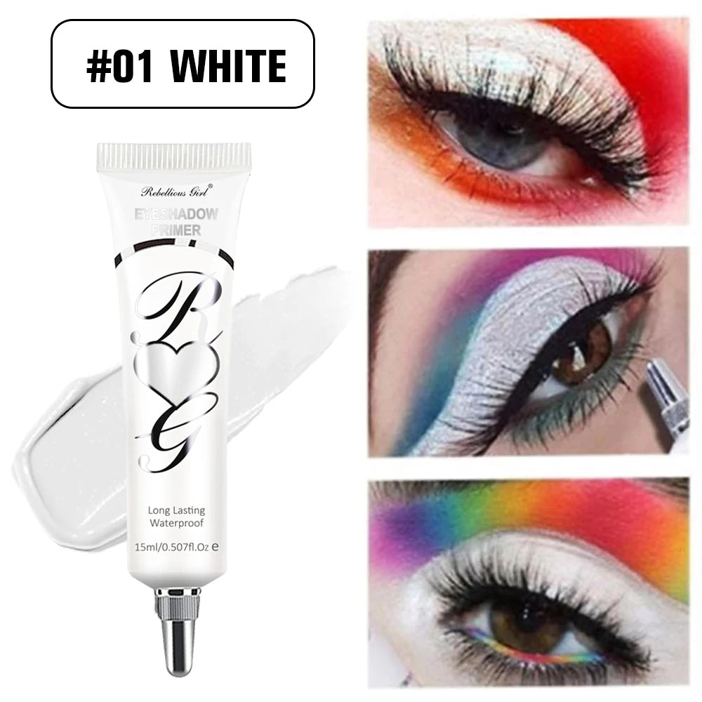 White Dark Matte Eye Shadow Primer Suitable for Oily Eyelid Eye Makeup Base Waterproof and Stain Resistant,Durable Cream Liquid