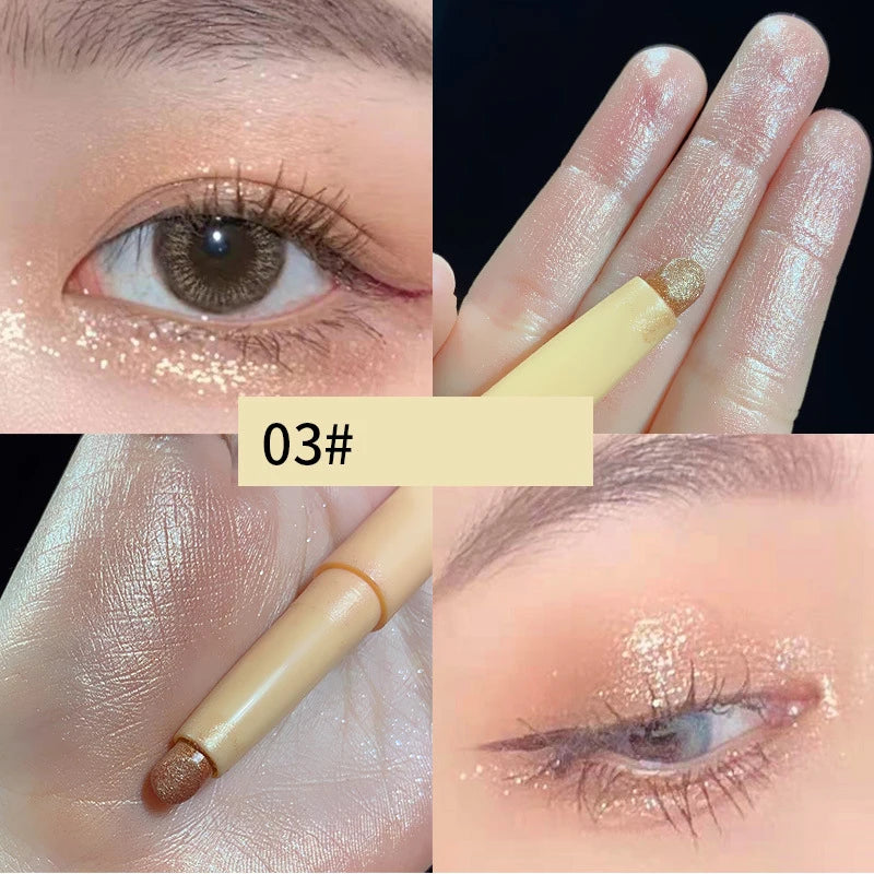 Diamond Glitter Eyeshadow Liner Pencil Face Makeup Highlighter Long lasting Matte Pink Silkworm Champagne Gold Eyeliner Pen