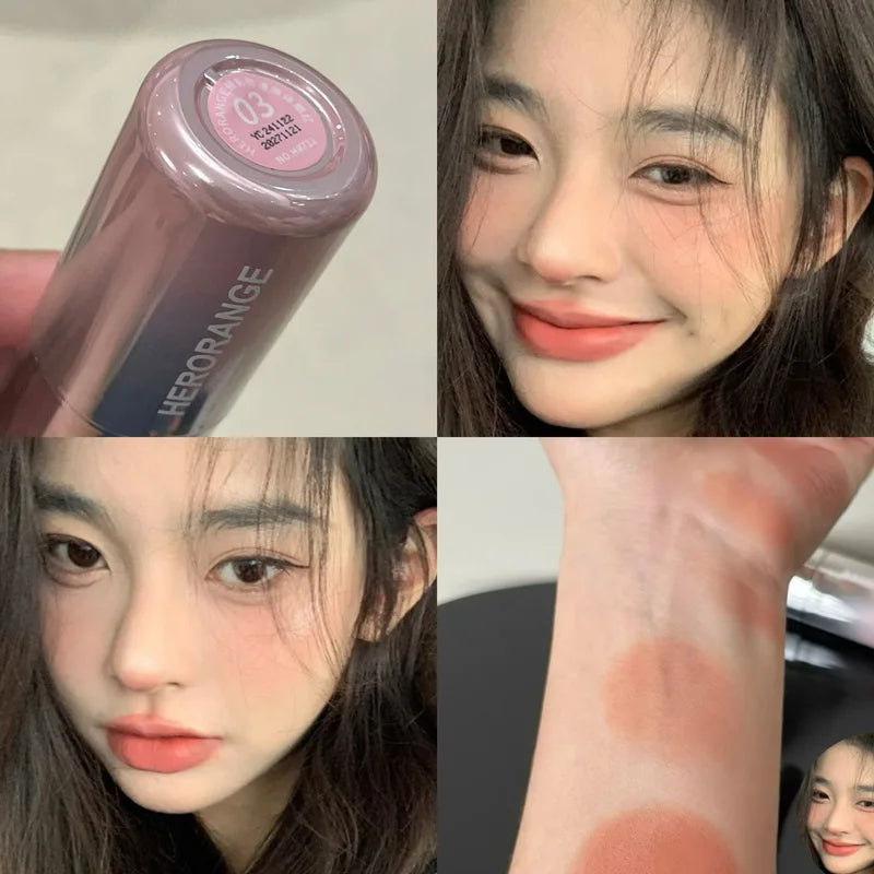 Liquid Blush Stick, with Sponge Tip, Suitable for Lips and Cheeks, Waterproof and Long-Lasting Color Correction