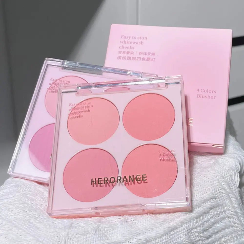 4 Colors Blush Powder Face Makeup Set Mixed Sweet Warm Colors Matte Cheek Powder Facial Beauty Cosmetic Makeup Blush