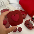 Women Color Contact Lens Case Red Heart Contact Lenses Box for Eyes Care Kit Glasses Case Holder Container