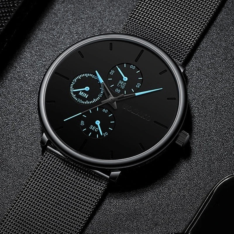 2025 Mens Luxury Watches for Men Business Casual Ultra Thin Clock Male Stainless Steel Mesh Belt Quartz Watch relogio masculino