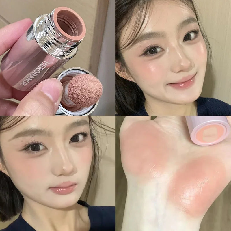 Liquid Blush Stick, with Sponge Tip, Suitable for Lips and Cheeks, Waterproof and Long-Lasting Color Correction