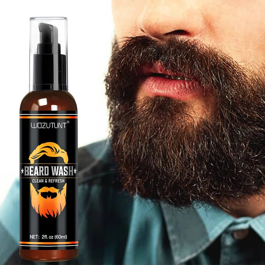 Facial Hair Care Product for Men Moustache Moisturize Grooming Spray Beard Wash Whisker Nourish Oil Softening Styling Beard Balm