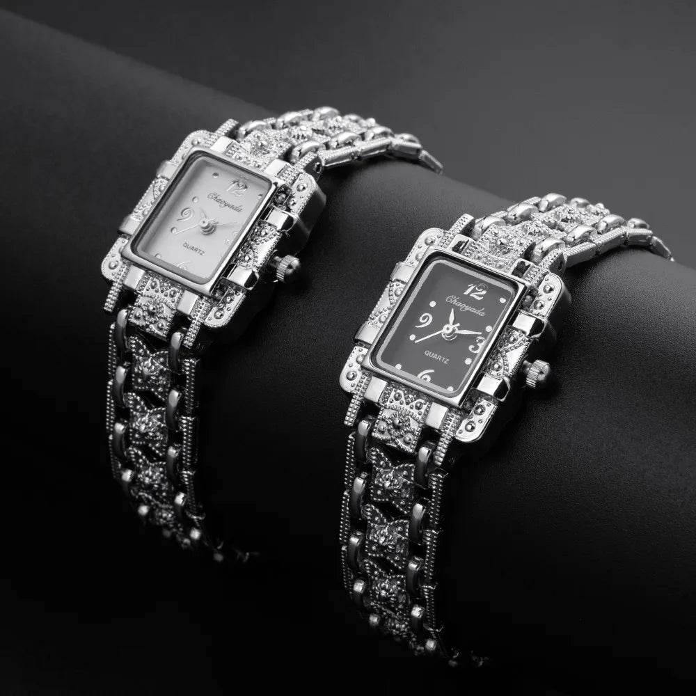 Luxury Sliver Metal Women Bracelet Wrist Watch Top Brand Fashion Crystal Quartz Watch Elegant Square Ladies Clock Reloj Mujer