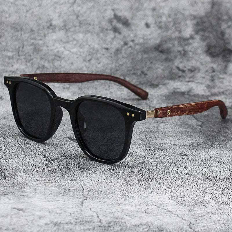 Luxury Wood Grain Leg Rice Nail Sunglasses for Women Car-driving Eyeglasses for Men Sun Shading Eyewear UV Protection Sunglasses