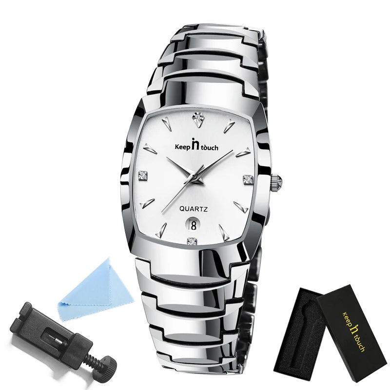 Luxury Watch For Men Business Fashion Quartz Wristwatches Classic Stainless Steel Waterproof Male Date Clock Relogios Masculino