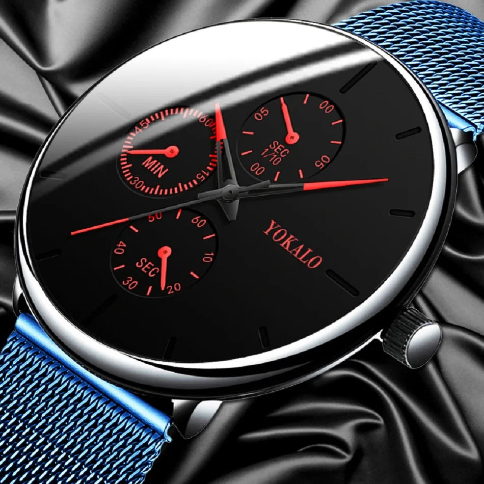 2025 Mens Luxury Watches for Men Business Casual Ultra Thin Clock Male Stainless Steel Mesh Belt Quartz Watch relogio masculino