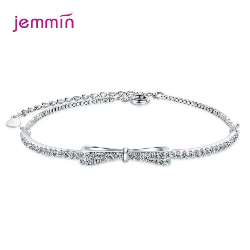Luxury 925 Sterling Silver Crystal Bracelets For Women Girls Trend Fashion Jewelry Valentines Day Gift Wholesale