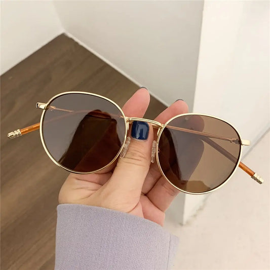 Fashion Women  Sunglases Round Sun Glasses New Metal Frame Eyewear Fishing Glasses UV400 Shades