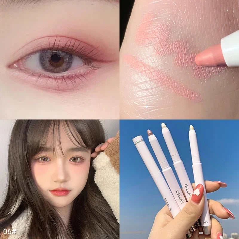 Diamond Glitter Eyeshadow Liner Pencil Face Makeup Highlighter Long lasting Matte Pink Silkworm Champagne Gold Eyeliner Pen