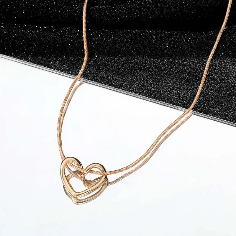 New Heart Necklace Ladies Clavicle Chain Neck Choker Necklaces for Women Jewelry Free Dropshipping Wholesale