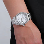 New Men Date Watches High-end Luxury Casual Calendar Stainless Steel Business WristWatch Leisure Sport WristWatch Clock