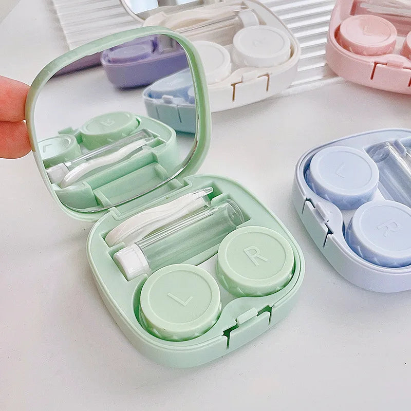 hello kitty color contact lenses Kuromi Sanrio contact  cute kawaii eye contacts care box INS portable box with mirror anime